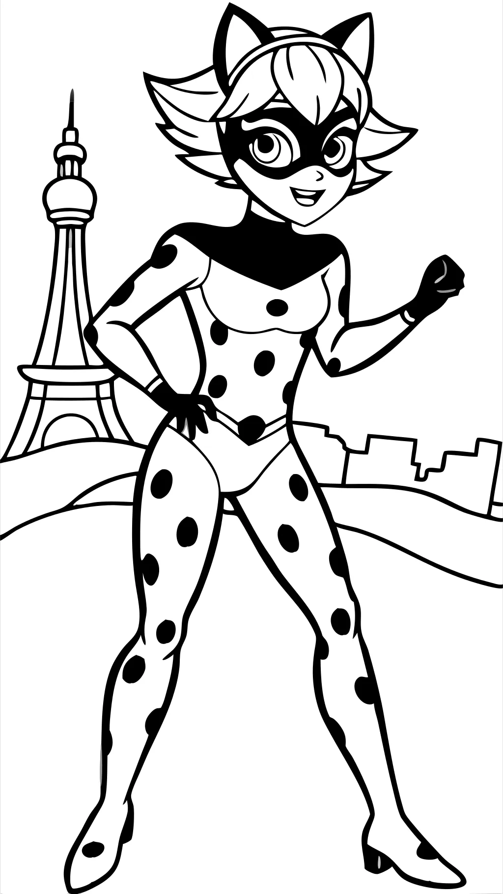 Ladybug Cat Noir Coloring Página